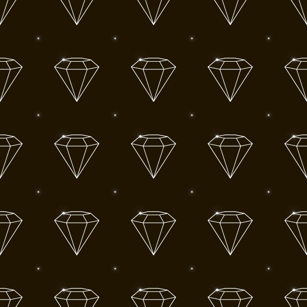 轮廓无缝图案珠宝宝石，钻石，矢量插图图片下载