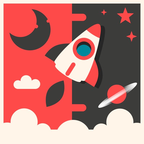 空间、地球、月球和太阳矢量插图图片下载