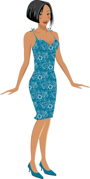 蓝色的女孩图片下载