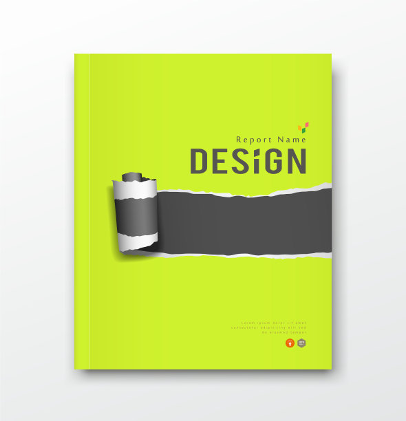 年度报告绿黑纸卷撕裂图片下载