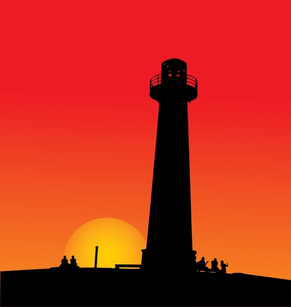 灯塔轮廓图片下载