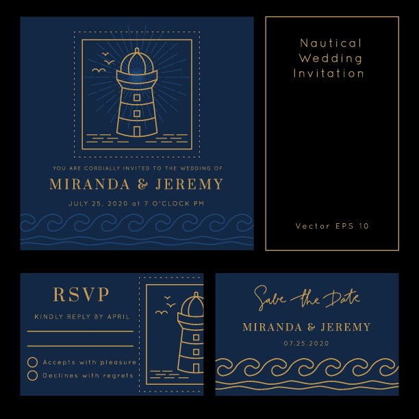 航海婚礼矢量设计图片下载