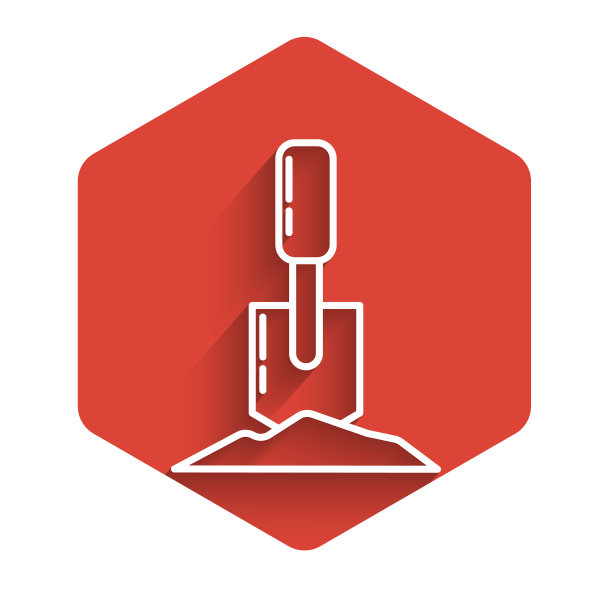 白线铲在地面与图标隔离图片下载