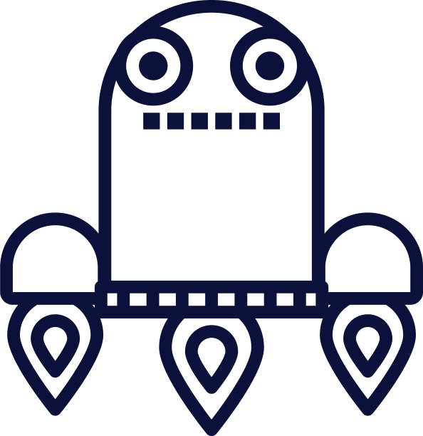 机器人漂浮半机械人孤立图标图片下载