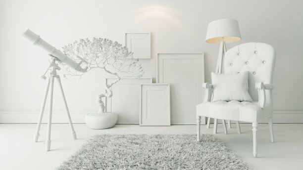 bergere和图片框架背景，模板设计3D渲染图片下载