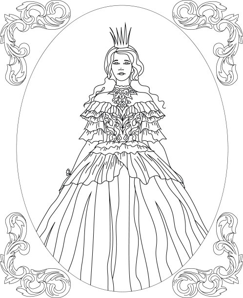 成人公主的涂色书图片下载