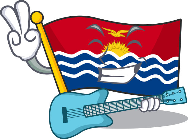 晚餐酷旗基里巴斯卷轴卡通图片下载