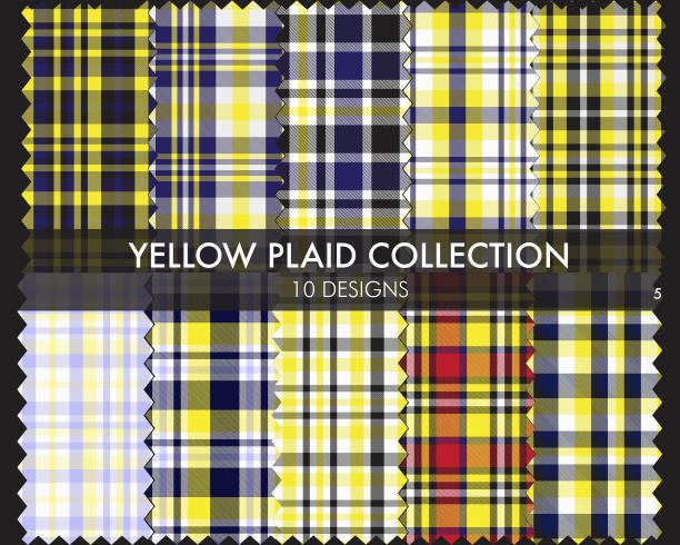 黄色格子呢无缝图案系列图片下载