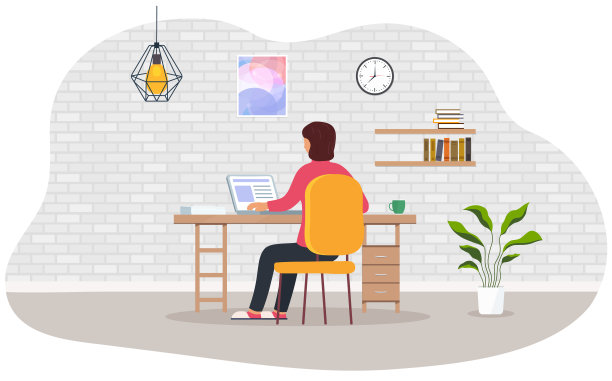 在家里工作。在家里用笔记本电脑工作的女人。概念个体户，远程在线学习。图片下载