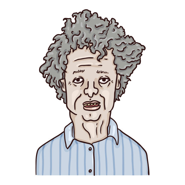 矢量卡通人物-老妇人。女退休人员肖像。图片下载