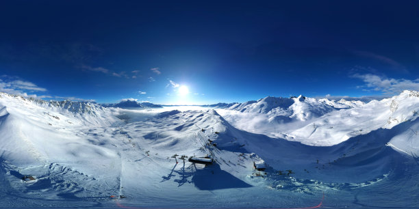 航拍360度La Rosière -法国-意大利边境图片下载