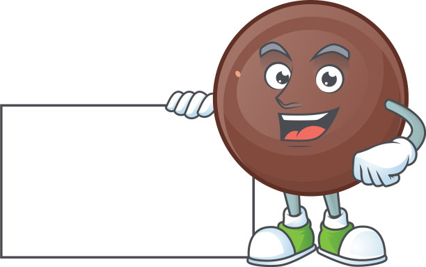 快乐的巧克力球卡通人物有一个图片下载