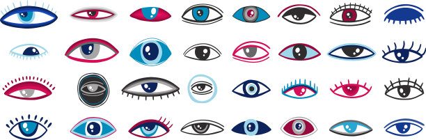 视眼标志集朴素装饰风格图片下载