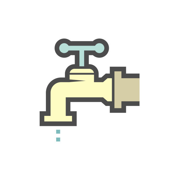 漏水和龙头矢量图标设计。图片下载