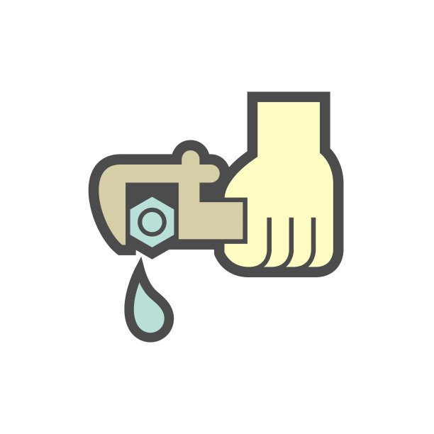 漏水和扳手维修矢量图标设计。图片下载