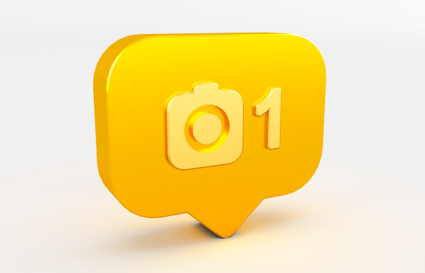 3D渲染的社交媒体通知图标。图片下载