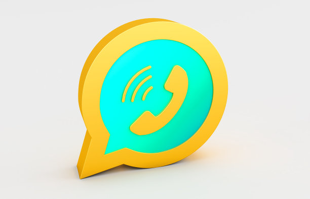 whatsapp金色标志孤立在白色背景上的3d渲染图片下载