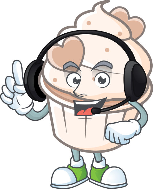 笑脸白奶油爱纸杯蛋糕卡通人物图片下载