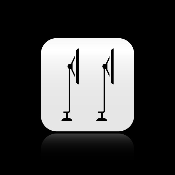 黑色挡风玻璃刮水器图标孤立在黑色图片下载