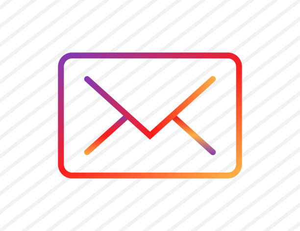 彩色邮件图标在彩虹风格。现代插图中的电子邮件符号。在社交网络上发布消息。向量EPS 10图片下载
