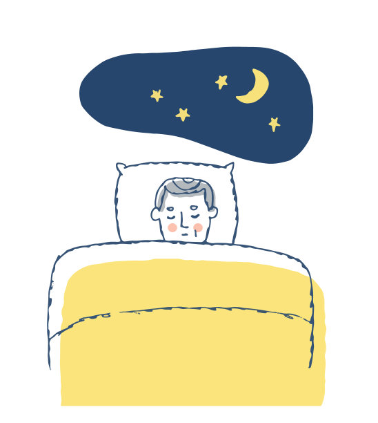 一个老人睡觉的插图图片下载