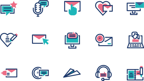 孤立消息图标集设计图片下载