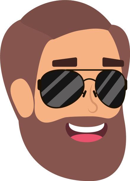 留着胡子戴着墨镜的年轻人图片下载