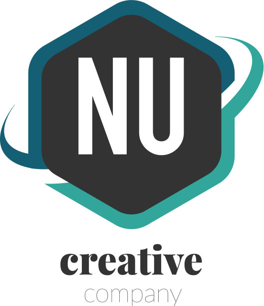 字母NU创意六边形设计logo图片下载