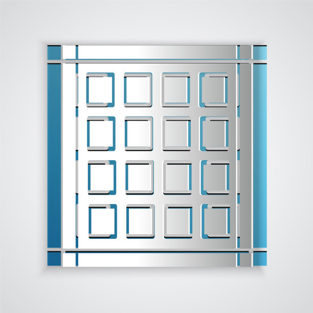 剪纸方格餐巾图标孤立在灰色图片下载