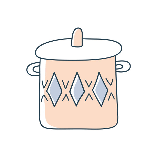 手绘平底锅涂鸦股票图标图片下载