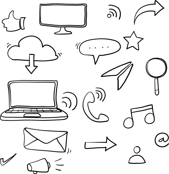 收集社交媒体图标与手绘图片下载