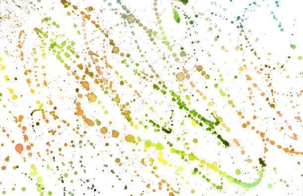 彩色水彩飞溅背景。手工制作的抽象画素材图片