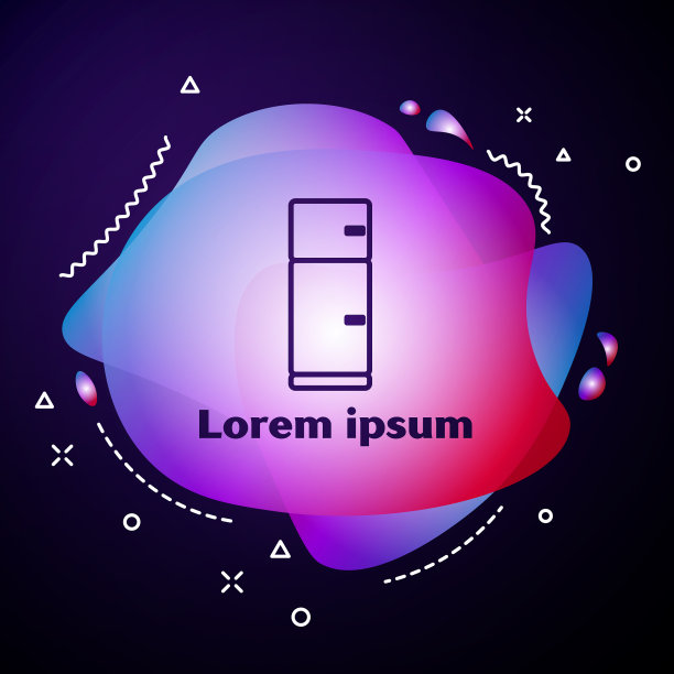 紫色线冰箱图标隔离在蓝色图片下载