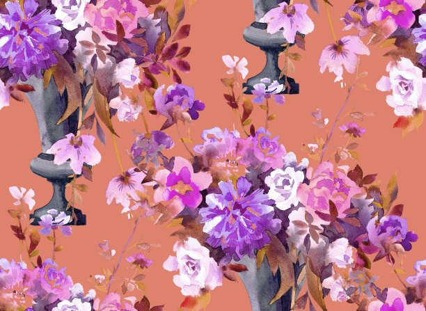 水彩植物无缝图案图片下载