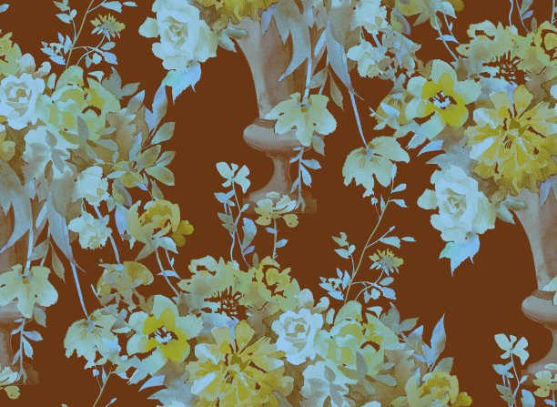 水彩植物无缝图案图片下载