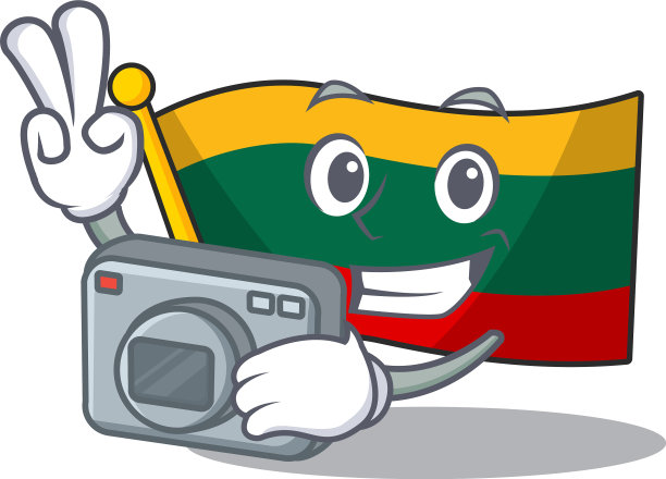 酷摄影师旗帜立陶宛字符与一个图片下载