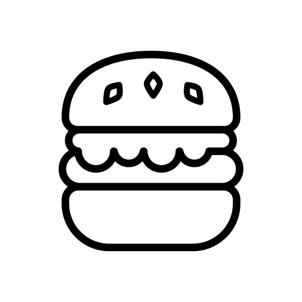 汉堡包图标线条样式图片下载