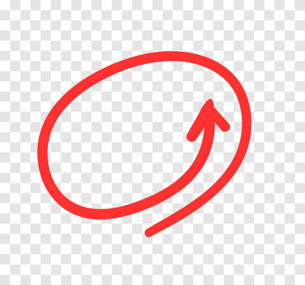 为设计使用的手绘对象。红色的涂鸦框架和箭头在透明的背景。抽象的笔画画。矢量艺术插图图片下载