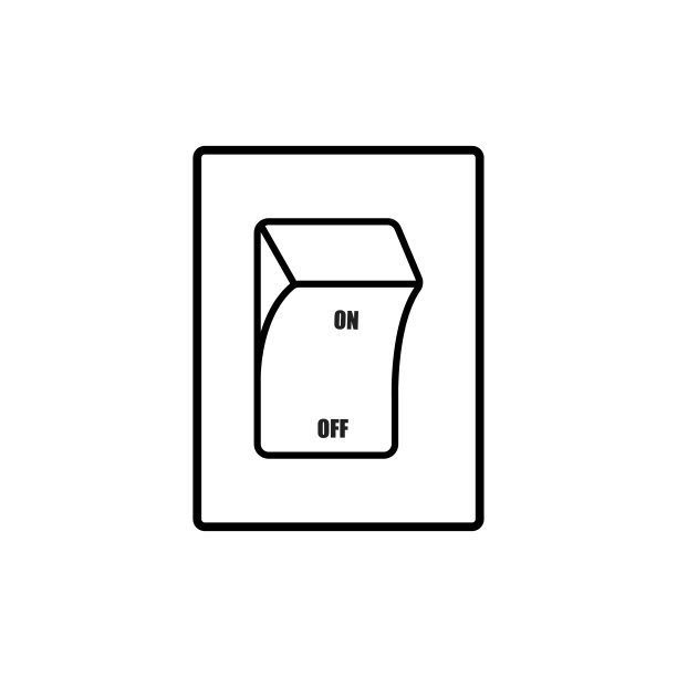 开关按钮矢量隔离图标，开，关控制器插图。图片下载
