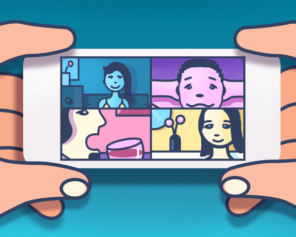 手机群视频通话素材图片