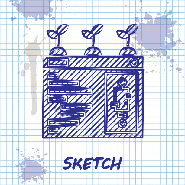 勾勒线条智能农业技术——农场图片下载