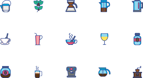 捆绑咖啡套装图标图片下载