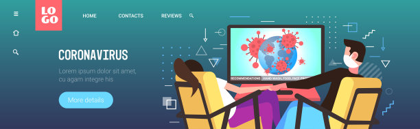 一对坐在家里自我隔离的男人女人戴着面具看电视2019-nCoV流感传播世界图片下载