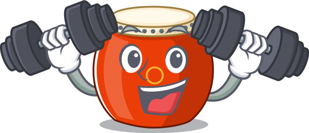 运动健身锻炼用中国鼓图片下载