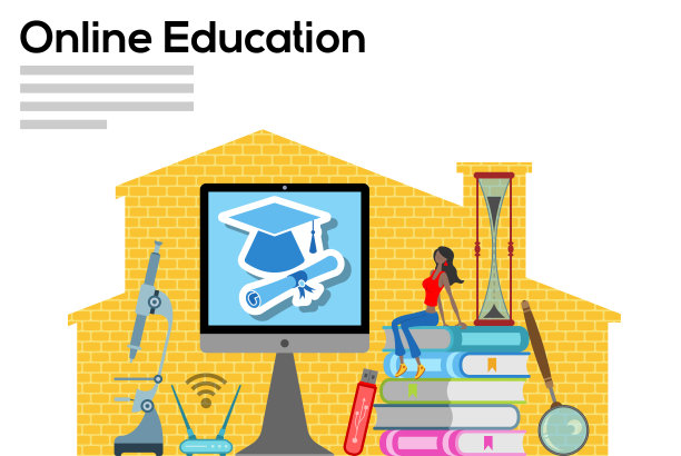 在工作场所使用计算机进行在线教育图片下载