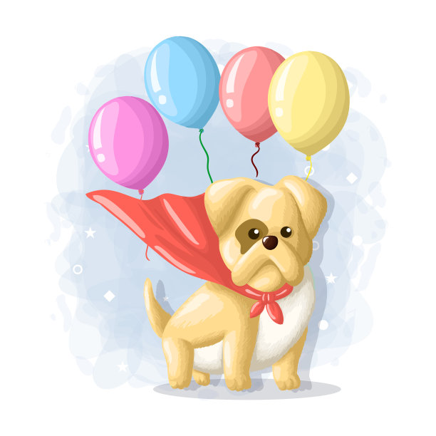 卡通可爱狗狗英雄图片下载