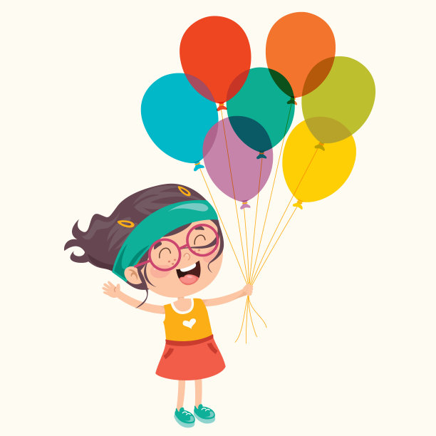 彩色气球派对装饰图片下载