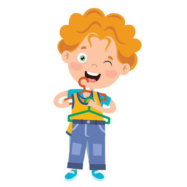 小孩子和五颜六色的衣服图片下载