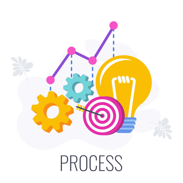 处理信息图平面矢量象形图。7 PS营销组合。图片下载