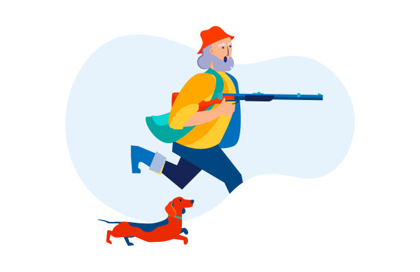 一个拿着枪在户外打猎的老人图片下载